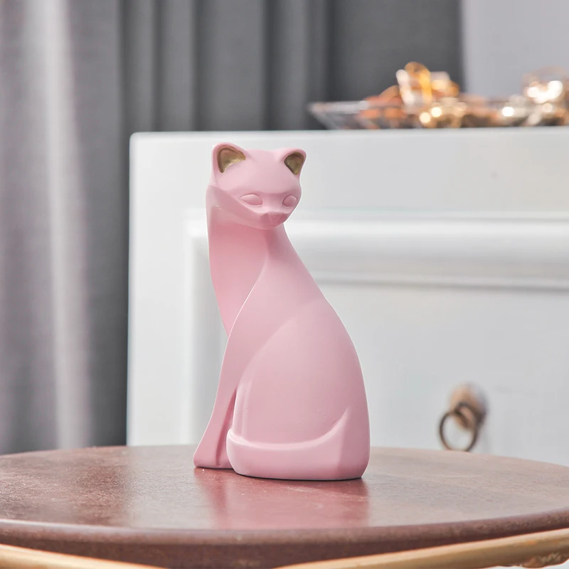 Cute Lovely Cat Creative Personality Resin Cat For Room Ornaments Figurine Statue Artificial Best Gift