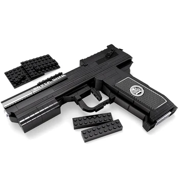 

373 PCS DIY Nerfs Elite Gun Desert Eagle Pistol Toy Gun Model Building Block Set Plastic Toys Kit Gift For Children