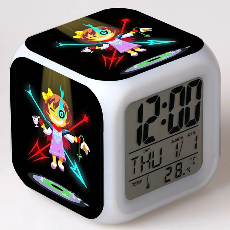 Светодиодный Будильник Undertale wekker reveil для украшения дома ночник светодиодный 7 цветов часы с подсветкой reloj pertador цифровой будильник - Цвет: B28