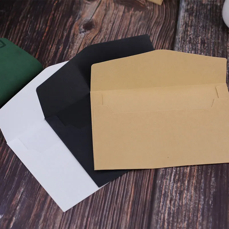DELVTCH 20pcs/set Black White Craft Paper Envelopes Vintage Retro Style Envelope For Office School Card Scrapbooking Gift