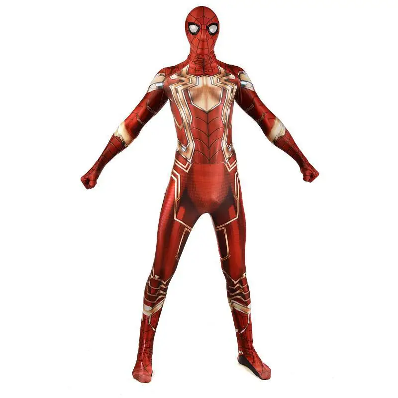 

New Adult Kids Jumpsuits Iron Spider ManCosplay Costume Halloween Bodysuit