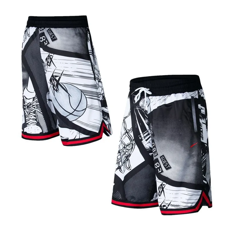 Спортивные мужские шорты для занятия баскетболом мультяшное изображение 3D принты выше колена карманы кушак быстросохнущие дышащие аниме Nijigenn плюс размер 3XL