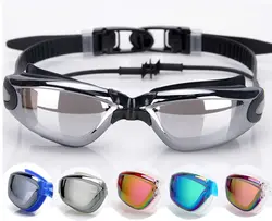 Профессиональные взрослые очки для плавания с ушной вилкой гальванические водонепроницаемые очки для плавания мужские и женские