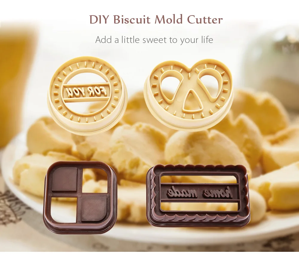 4pcs DIY Plastic Mold Cutters Fondant Cake Cookie Biscuit Baking Tool