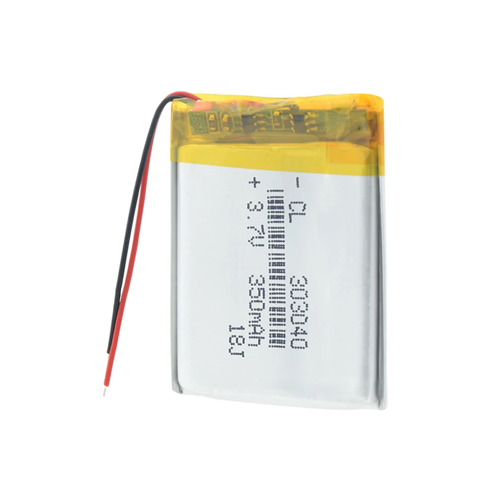 

303040 Li-Po Rechargeable Battery 3.7V 350mAh for Driving Recorder GPS MP3 MP4 GPS MID PDA Speaker DVR Electronic Toys LED light