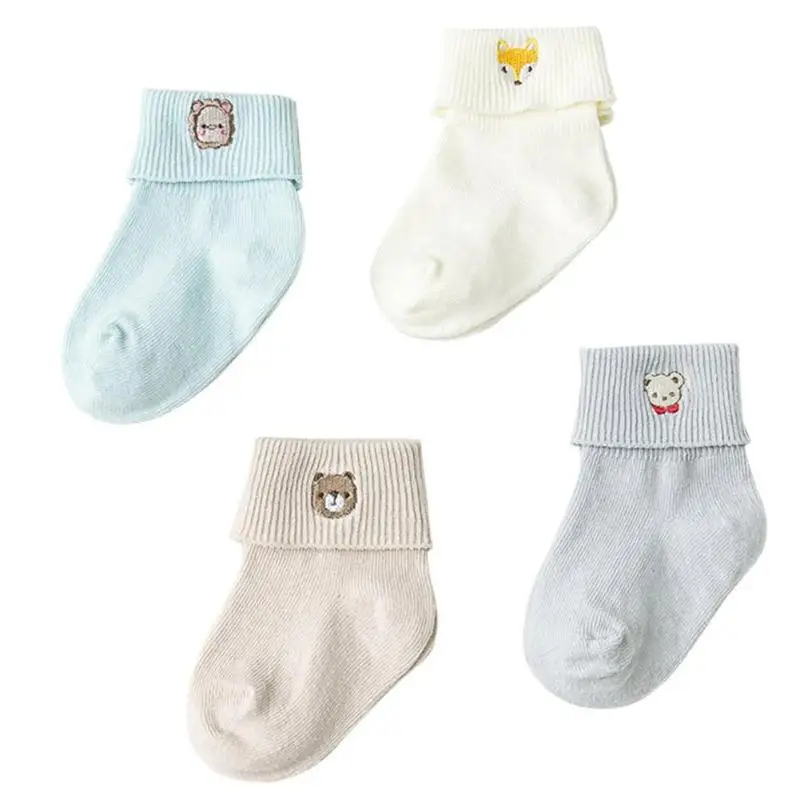 

4pairs/lot Kids Ankle Socks BreathableBaby Socks Cartoon Animals Thin Socks Cotton Jacquard Soft Foot Wear Feet Warmer for Child