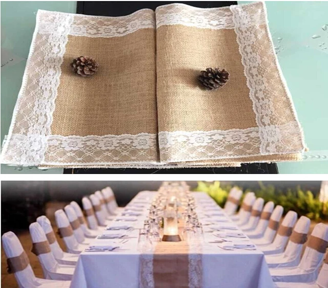Wholesale Burlap Lace Table Runner Chair Ribbon Jute Country Rustic Wedding Party Decor Home Banquet Wholesale Burlap Lace Table Runner Chair Ribbon Jute Country Rustic Wedding Party Decor Home Banquet