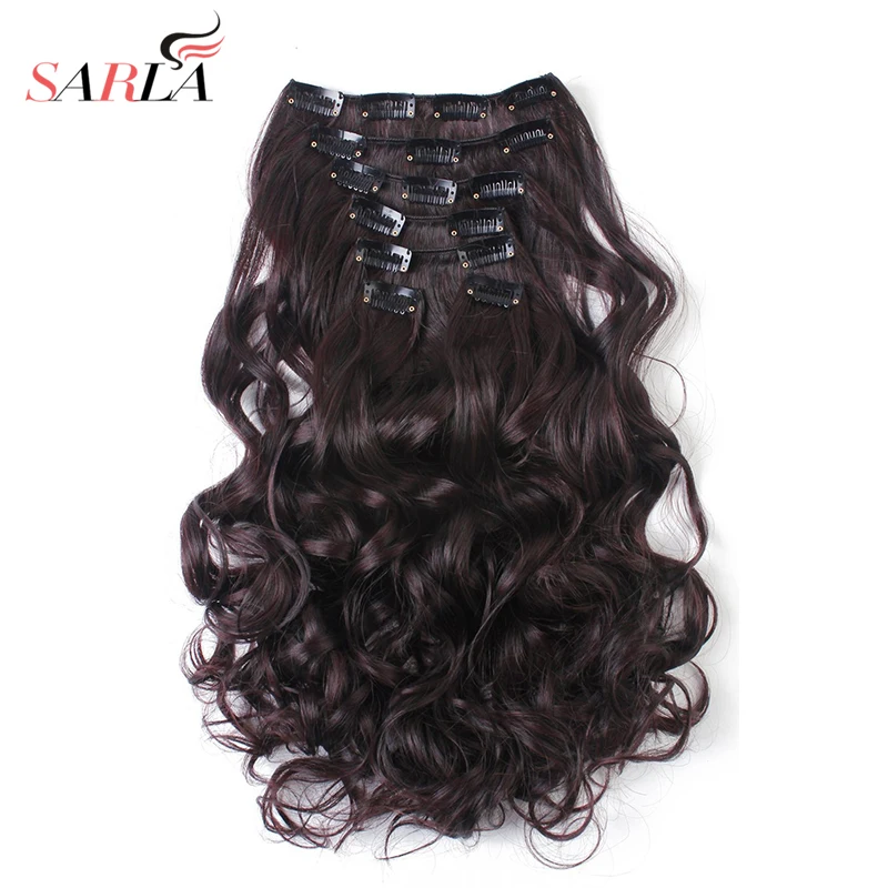 SARLA 50 шт. длинные вьющиеся волосы на заколках для наращивания 7 шт./компл. термостойкие синтетические высокотемпературные накладки 28 цветов 999