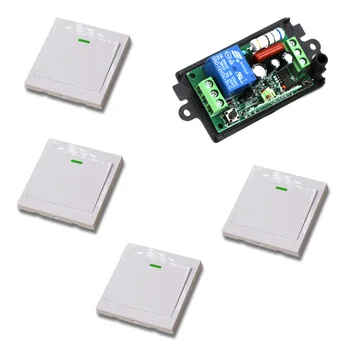 

Top Sale AC 110V 220V Wide Working Voltage Wireless Remote Light Switch + Wall Remote Control Panel Transmitter for Smart Home