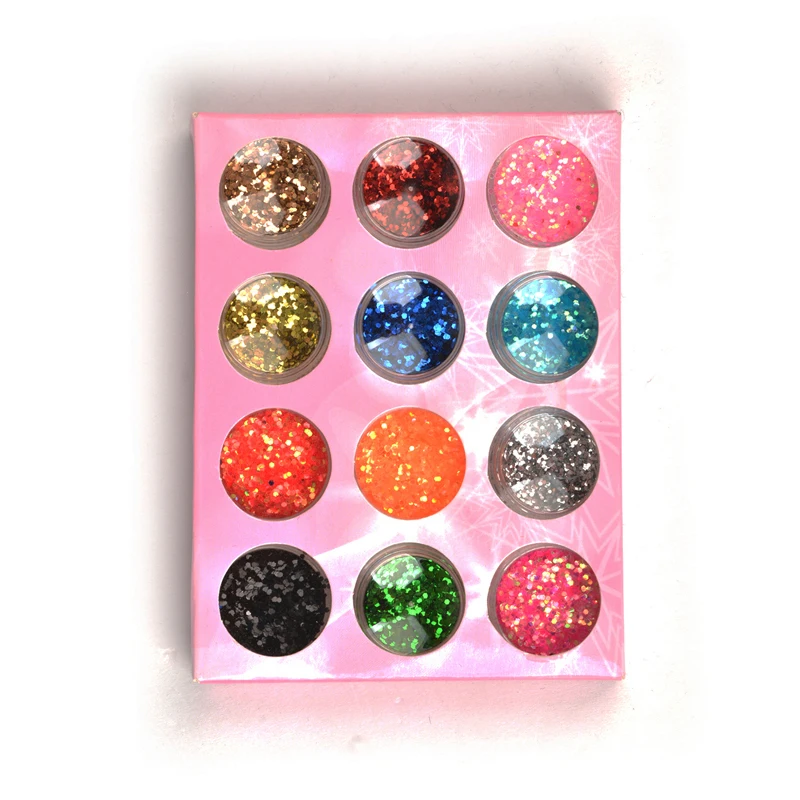 

12Colors Set Nail Art Paillette Tip Hexagon Sheets Shiny Nail Art Tiny Mylar Sheets Sticker Glitter Decoration Dropshipping