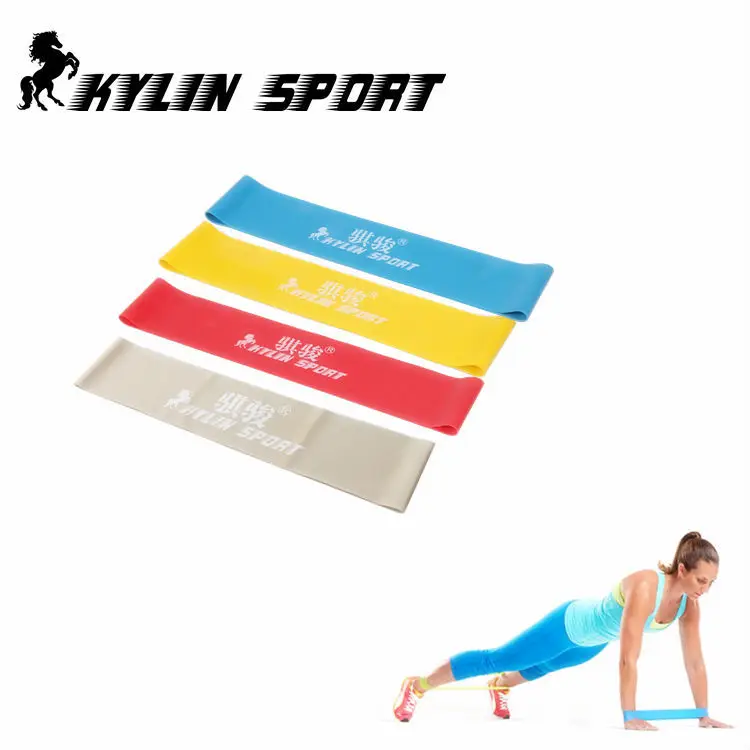 

Set of 4 latex resistance bands workout excercise pilates yoga bands loop wrist ankle elastic belt