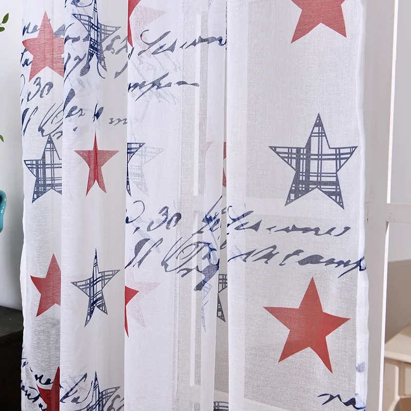 

2016 soft fabric sheer tulle curtains for bedroom stars window children Curtains for Living Room kitchen curtains tulles sheers