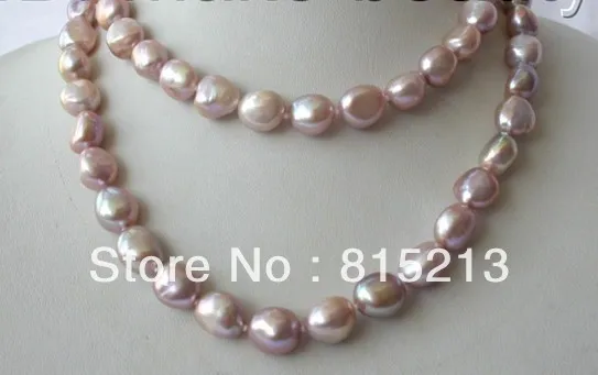 

ddh00191 stunning long 31" 12mm baroque lavender freshwater cultured pearl necklace