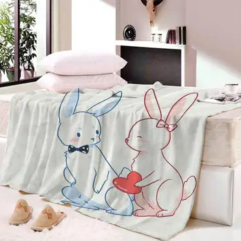 

Sugar Rabbit Velvet PlushThinThrow Blanket Printed for Kids Sherpa Blanket for CouchThrows Summer bedsheet Travel Dropship
