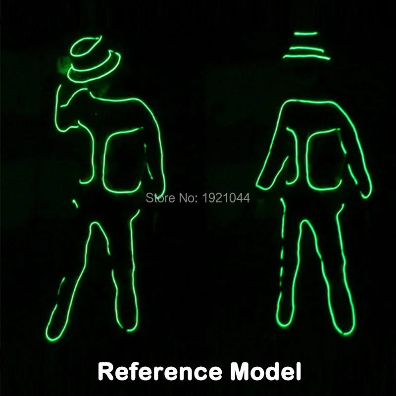 

YEAHUI New Brand Design EL Wire Suits Glowing Fashion Talent Show Favors Luminous Costumes DIY EL Clothes