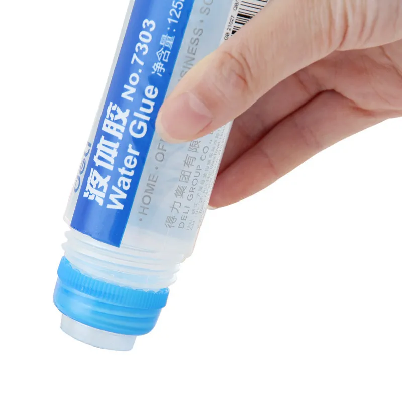 Deli125 ml 대용량 액체 접착제 학생 무독성 PVAL 물 학교 사무실 공급 접착제 문구, 학생 본딩 도구