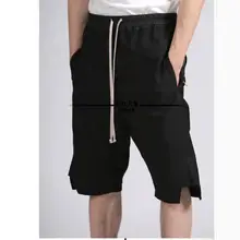 27-46 новые мужские летние повседневные сплит-шорты с застежкой "молния" Сращенные по колено крутые сплит-шорты с низкой посадкой прилив плюс размер певица костюмы