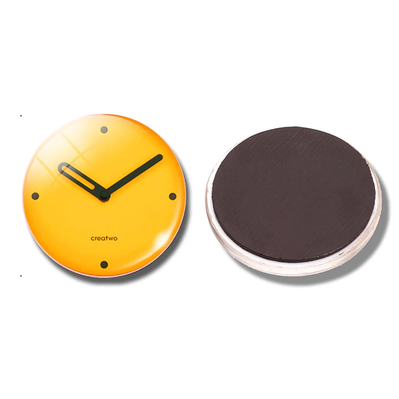 

Creatwo Wall Clock 30MM Fridge Magnet Creatwo Symbol Clocks Glass Cabochon Magnetic Refrigerator Stickers Note Holder Home Decor