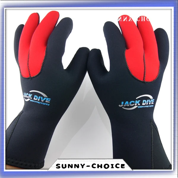 Professional Wetsuit Gloves Diving Gloves Black Red Blue 3mm Neoprene
