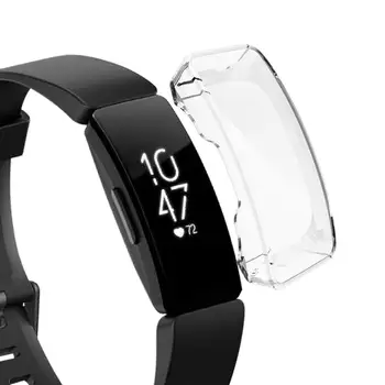 

For Fitbit Inspire/Inspire HR Case Cover Full Body Protective TPU Anti-Scratch Cover Shell for Fitbit Inspire HR Clear Black