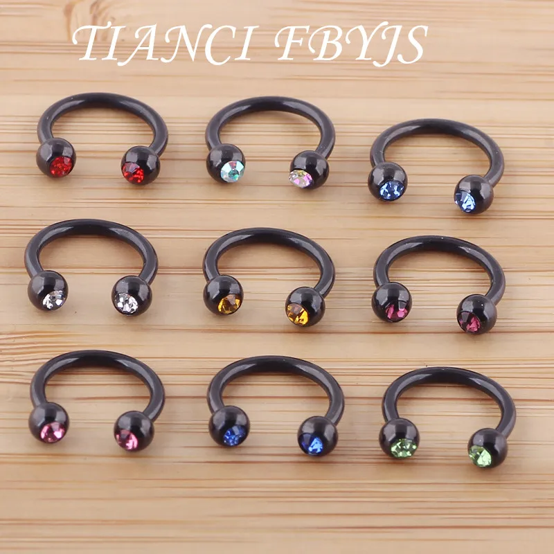 TICNCI FBYJS 50PCS Nostril Nose Ring Horseshoe Earrings Circular