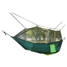 AOTU 260*140cm Double Hammock with Mosquito Mesh Garden Parachute Cloth Permeability Camping Leisure Hammocks