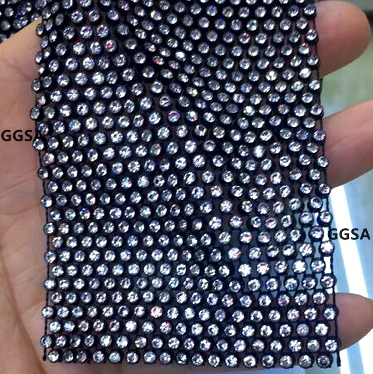

17 Plus 18 lines SS8 Rhinestone Mesh Trim Black Plastic Base Close set Crystal Banding Net DIY Costume Apparel Furniture Crafts