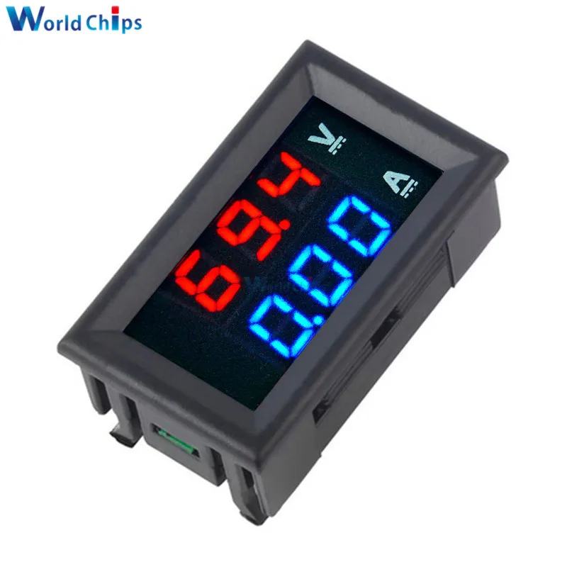 

0.56 inch Mini Digital Voltmeter Ammeter DC 100V 10A Panel Amp Volt Current Meter Tester 056" Blue Red Dual LED Display 2 Color