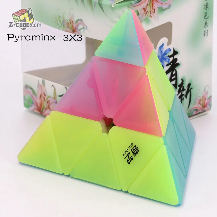 Magic cube Puzzle QiYi 2x2 3x3 4x4 5x5 странной формы Пирамида перекос Marstermorphix SQ1 квадратный-1 брелок прозрачные cube - Цвет: Jelly Pyramid 3x3