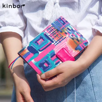 

kinbor A6 Notebook Monet Canvas Traveler's Notebook Magnet Button Artist 2017 Planner with Calender Daily Efficiency Book
