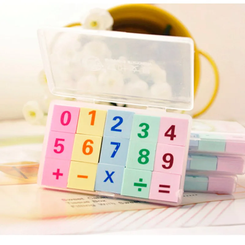 1 Box/lot Cute Innovative Numberimaged Rubber & Eraser For School