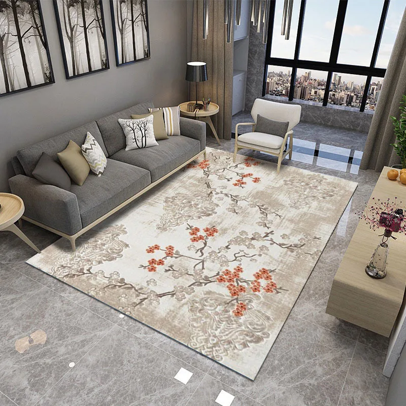 

Chinese Style Art Carpet Home Soft Bedroom Carpet Sofa Coffee Table Floral Rug Study Room Floor Mat Decor Rug For Living Room