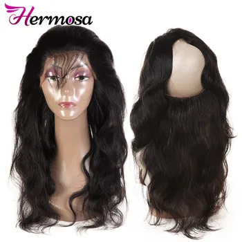 

Hermosa 360 Lace Frontal Closure With Baby Hair 100% Human Hair 1pc Brazilian Body Wave Frontal Closure Pre Plucked Non Remy