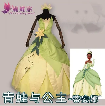 

Customized The Princess and the Frog Cosplay Princess Tiana Dress Adult Princess Tiana Costume Halloween Party Costume For Women
