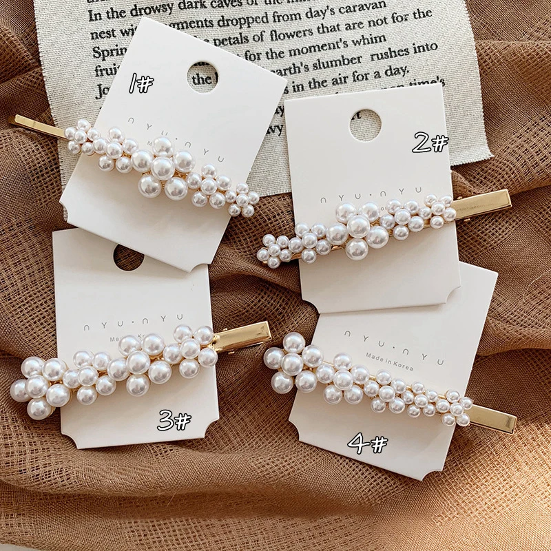 Fashion Pearl Hair Clip for Girls Barrette Hairpins Wedding Hair Styling Tool Hairpin Stick Metal Hair Clips for Women Trendy