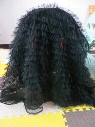 150 см 3D гофрированная кружевная плиссированная ткань кружева DIY аксессуары для одежды 20 слоев гофрированная сетчатая Тюлевая кружевная ткань 2 метра - Цвет: black