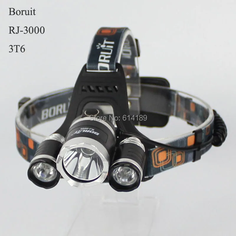 

BORUIT RJ-3000 3xCREE XML T6 5000 Lumens 4-Mode USB Rechargeable LED Headlamp (2x18650)
