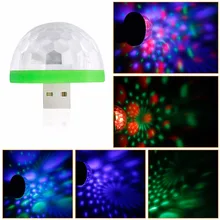 Светодиодный Автомобильный USB атмосферный свет DJ RGB мини шар сценический Красочный музыкальный контроль звуковой эффект Праздничная лампа для USB-C поверхности телефона
