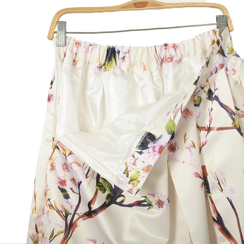 Винтажная мусульманская женская длинная юбка 100 см,, модная плиссированная Женская Расклешенная юбка с цветочным принтом и высокой талией, Saias Vestidos SK093
