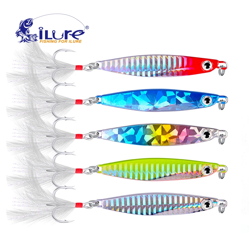 

iLure 5 Pcs/lot Metal Jigging Spoon 10G/21G/30G Spoon Metal Jig Fishing Lure Artificial Bait 3D Eyes Ocean Bost Fishing Tackle