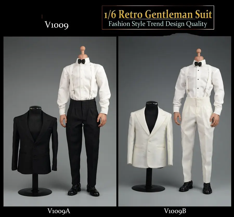 VORTOYS 1//6 Black Uomo Gentleman Suit Abbigliamento Set F//12/" MASCHIO Action Figure