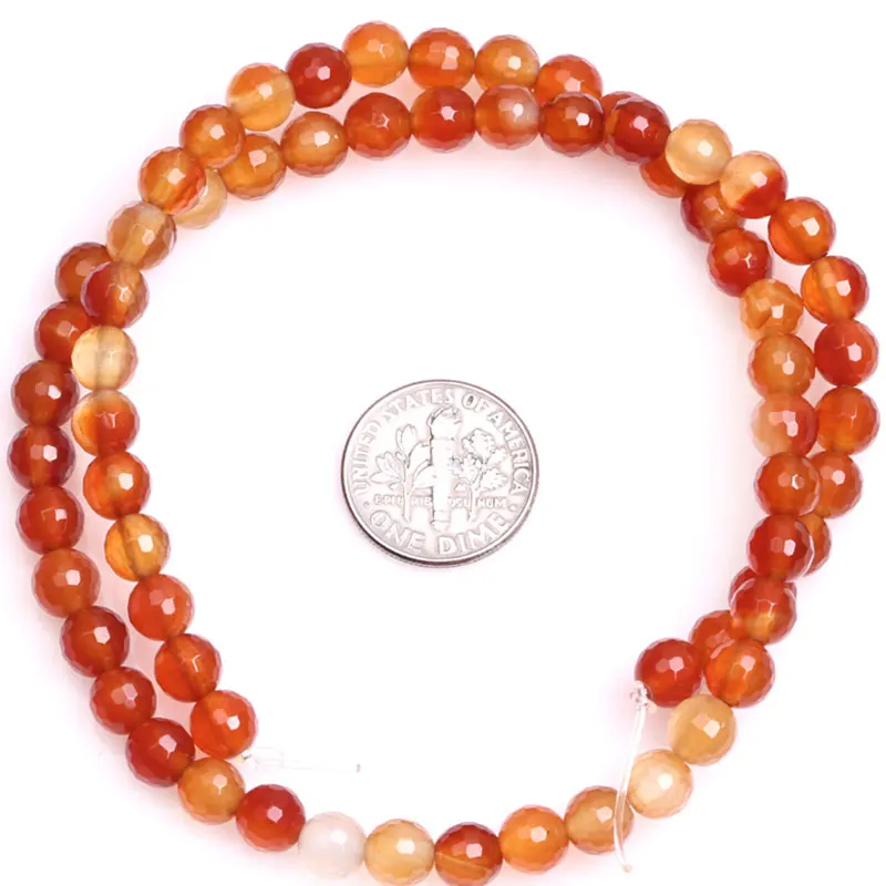 Natural Red Carnelian Agate Gemstone Rondelle Spacer Beads For Jewelry Making YB 