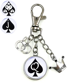 

QUEEN OF SPADES SLAVE BBC SWINGER FETISH CUCKOLD CUCK KEYCHAIN ART DOME CAMEO CHOOSE YOUR STYLE KC013