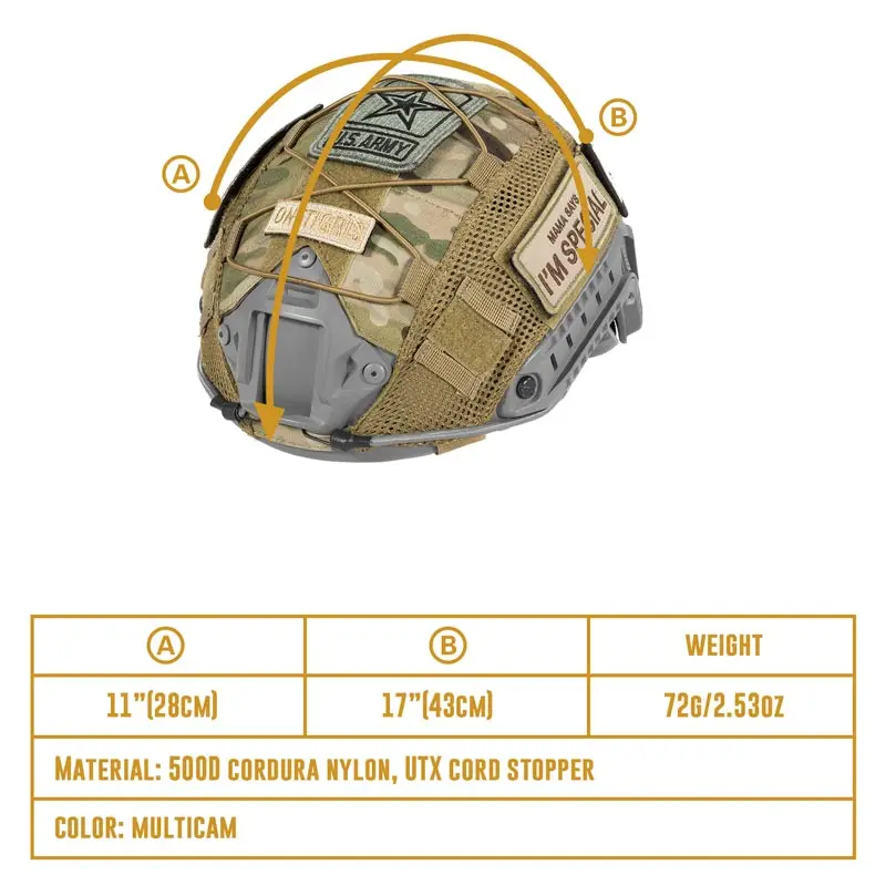 OneTigris тактический MultiCam шлем Крышка для опс-core быстро PJ шлем и OneTigris PJ Шлемы