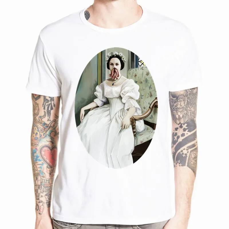 

Asian Size Men Print Cthulhu Women Fashion Geek T-shirt O-Neck Short Sleeves Summer Tshirt HCP4500