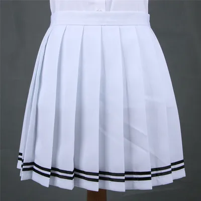 Женские юбки, женская одежда Kawaii, школьная форма для колледжа, базовая разноцветная юбка, Женская Корейская одежда Harajuku для женщин - Цвет: white stripe