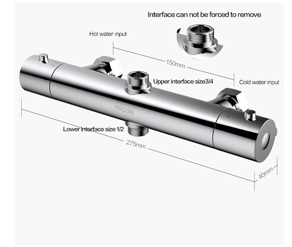 Micoe Термостатические Смесители для душа, смеситель для ванной комнаты, смеситель для горячей и холодной ванной комнаты, смесительный клапан, смеситель для ванны, M-C105