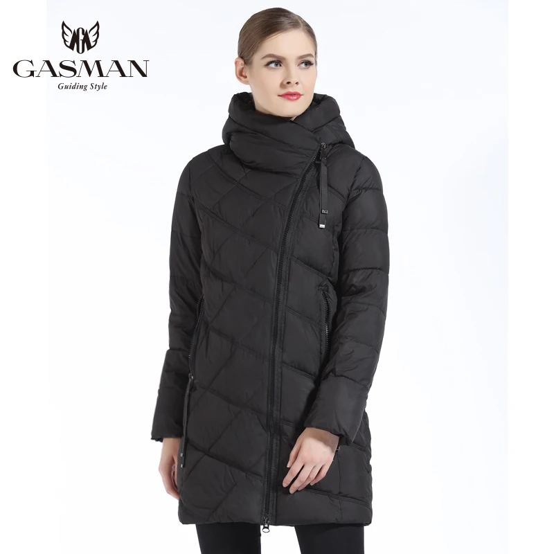 GASMAN women winter coat thick down jacket women with a hood зимнияя jacket female fashion партки and coat women - Цвет: 701 black