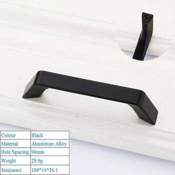 High Grade Black Door Handles Kitchen Cabinet Door Handles Modern Decorative Furniture Knobs Push Pull Handles Accessories