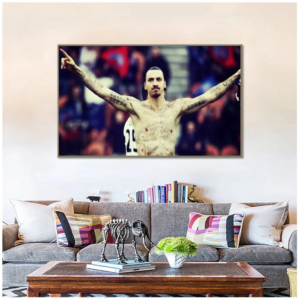 

PSG Zlatan Ibrahimovic Canvas Art Wall Painting Football Posters And Prints Wall Pictures For Living Room Decoration